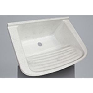 Tanque Fixação De Mármore Sintético 55X41cm Branco Liso Bella Pia
