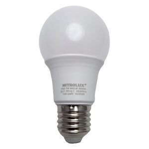 Lâmpada LED Bulbo E27 7W A-60 Bivolt Luz Amarela 3000K - 1580 - Nitrolux