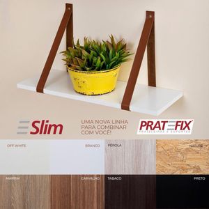Prateleira Slim Branca 20X80 Com Suporte Pratefix