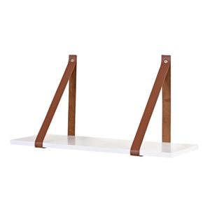 Prateleira Slim Branca 20X60 Com Suporte Pratefix