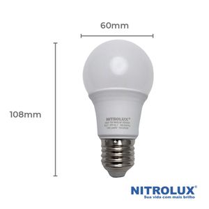 Lâmpada LED Bulbo E27 7W A-60 Bivolt Luz Amarela 3000K - 1580 - Nitrolux