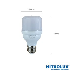 Lâmpada LED Bulbo E27 Alta Potência 20W T60 Luz Branca 6500K Bivolt - Nitrolux