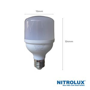 Lâmpada LED Bulbo E27 Alta potência 30W T70 Luz Branca 6500K Bivolt - Nitrolux