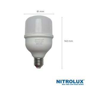 Lâmpada LED Bulbo E27 Alta potência 40W T80 Luz Branca 6500K Bivolt - Nitrolux