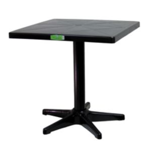 Mesa em PVC Quadrada Pipa Preta  - Plastex
