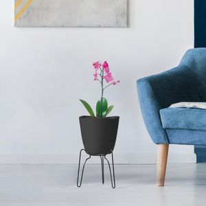 Vaso Tryas Cachepot 17 X 18 Cinza Granito Floridis