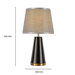 Abajur em Metal e Cúpula em Tecido E27X1 40W HORUS-001P Preto - 6002 - Nitrolux
