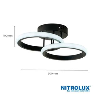 Luminária LED Selene 003P 18W 3 em 1 Preto - 5994 - Nitrolux