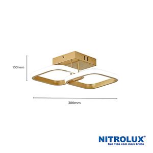 Luminária LED Selene-Q-002D 18W 3 em 1 Dourado - 5995 -Nitrolux