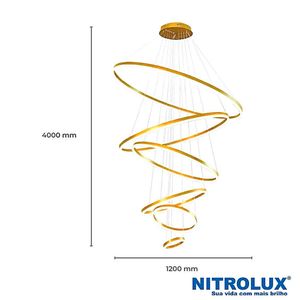 Pendente LED LP802 160W Luz Amarela 3500K - 5781 - Nitrolux