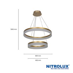 Pendente LED em Acrílico Acr-200D 41W Luz Amarela 3500K - Nitrolux