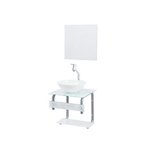 Kit Gabinete Lavatório de vidro Havai Plus Calacata 40cm Vildrex