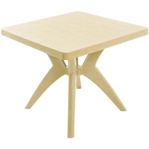 Mesa Quadrada Desmontável Nature Bege Natural 73X85X85CM - Forte Plástico