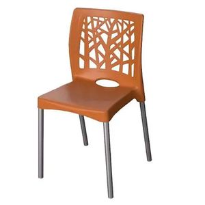 Cadeira com Perna em Alumínio Nature Terracota 80X40X40CM - Forte Plástico