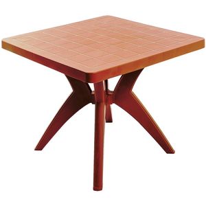 Mesa Quadrada Desmontável Nature Terracota 73X85X85CM - Forte Plástico