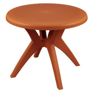 Mesa Redonda Desmontável Deluxe Terracota 73X90X90CM - Forte Plástico