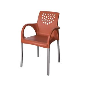 Poltrona com Perna em Alumínio Deluxe Terracota 82X53X43CM - Forte Plástico