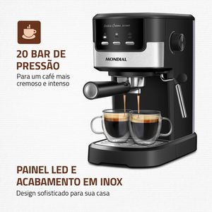 Cafeteira Espresso Dolce Crema 20 Bar Preto/Inox 1200W 220V C-20-EC Mondial