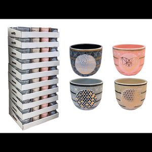 Vaso Cachepot em Cerâmica 12Cm Geométrico Color Hasiera