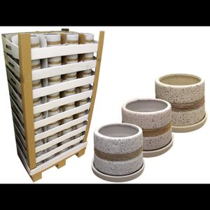 Vaso Cachepot em Cerâmica 12cm Granilite C/Sisal Hasiera