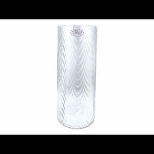 Vaso de Vidro 30Cm Alto Tubo Ondulado Hasiera