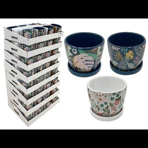 Vaso Cachepot em Cerâmica 14cm Elementos Botânico Hasiera