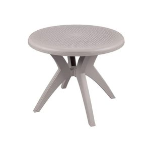 Mesa Redonda Desmontável Deluxe Bege Natural 73X90X90CM - Forte Plástico