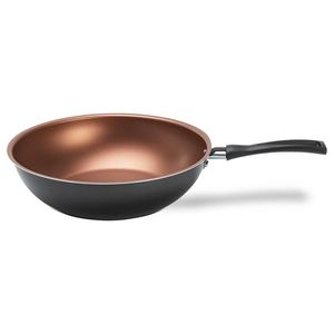 Panela Wok Antiaderente Topazio 3L Cinza 26X8Cm - Brinox