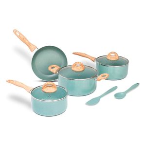 Conjunto De Panelas Ceramic Life Botanika Com Indução 6 Peças Verde - Brinox