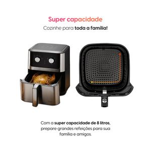 Fritadeira Elétrica 8 Litros Chrome Fry 1900W 220V Preto/Inox AFC8 Elgin