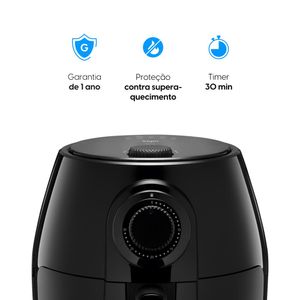 Fritadeira Elétrica sem Óleo Air Fryeer 4 Litros Quick Fryer 1350W Preto 220V - AFR4 - Elgin