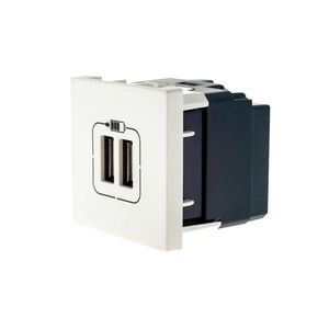 Módulo de Tomada Carregador USB com 2 Saída Pial Plus Branco 2.400MA - 615089BC - Legrand
