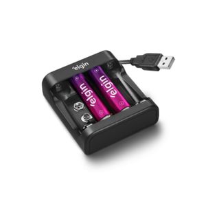 Carregador de Pilhas UBS com 2 Pilhas Pequenas AA Cabo USB Elgin