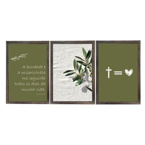 Kit 3 Quadros Com Vidro Bondade 30X45Cm Arte Propria
