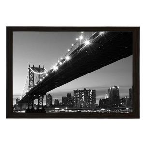 Quadro Com Vidro Brooklin Bridge 40X60Cm Arte Propria