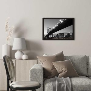 Quadro Com Vidro Brooklin Bridge 40X60Cm Arte Propria