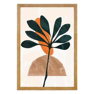 Quadro Com Vidro Moderno Folha 30X45Cm Arte Propria