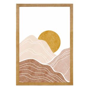 Quadro Com Vidro Moderno Montanhas 30X45Cm Arte Propria