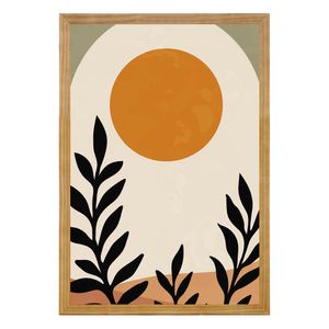 Quadro Com Vidro Estilizado Folha 40X60Cm Arte Propria