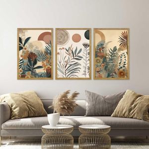 Quadro Com Vidro Folhagens III 40X60Cm Arte Propria