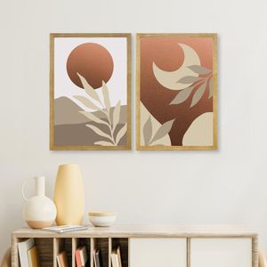 Quadro Com Vidro Natural Sol 40X60Cm Arte Propria