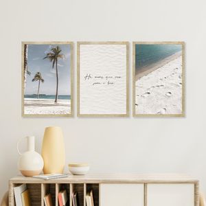 Quadro Com Vidro Marítimo Praia 40X60Cm Arte Propria