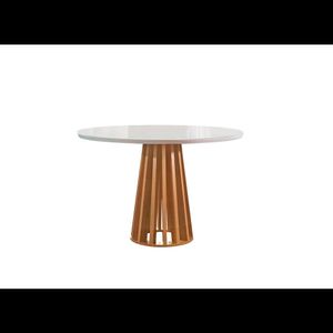 Mesa Berlim 1.00X1.00 Tampo Redondo Plus Vidro Off Cel Moveis