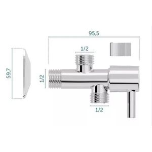 Registro Com Derivação 1/4 De Volta Inox  Mebuki