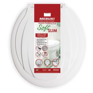 Assento Soft Slim Com Kit De Instalação Branco Mebuki