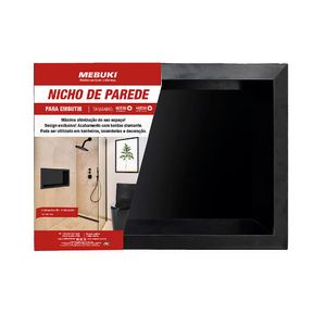 Nicho De Parede 30X40Cm Preto Mebuki