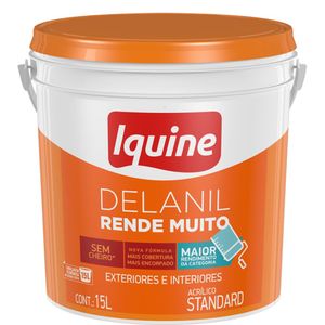 Tinta Acrílica Fosco Aveludado Rende Muito Delanil Branco Gelo 15L - Iquine