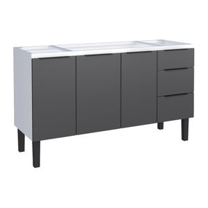 Balcão Aço 150Cm Jupiter Preto Cozimax