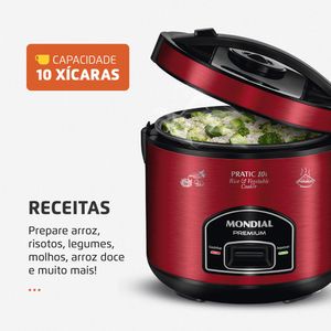 Panela Elétrica de Arroz Vermelho/Inox PE-46-10X Mondial