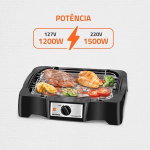 Churrasqueira Elétrica 1500W 220V Preto CH-07 Mondial